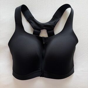 “All in Motion” Zipper Front Black Sculpt High Sports Bra 36D